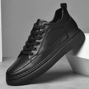 Стильные мужские туфли на плоской подошве, классические универсальные мужские повседневные туфли, нескользящие туфли на шнуровке для скейтбординга, мужские новые удобные кроссовки 37 чёрный