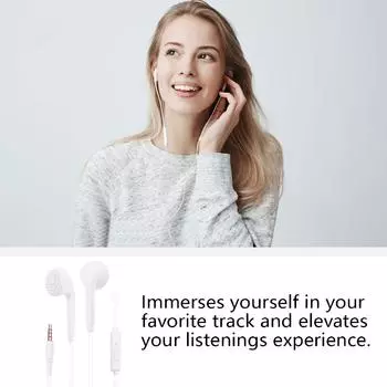 Стильные наушники-вкладыши с простыми в использовании функциями Наушники с шумоподавлением и микрофонами Динамический звук в наушниках белый