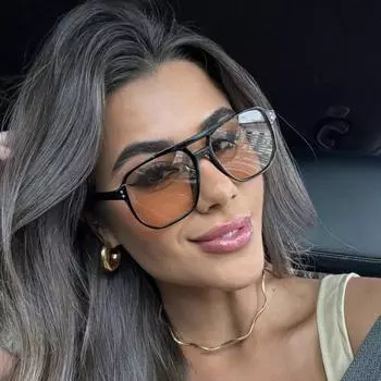 Стильные очки с двойной переносицей для женщин, линзы из поликарбоната, модные декоративные пластиковые оправы, ретро