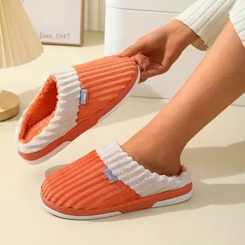 Стильные парные тапочки контрастного цвета - ультрамягкая плюшевая подкладка, легко надеваются - уютные домашние тапочки 36-37 жёлтый