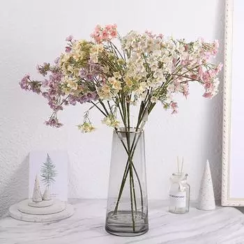 Стильные поддельные цветы гипсофилы, пышный яркий реалистичный внешний вид светло-розовый