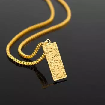 Стильные подвески в виде долларовых купюр с английскими буквами, винтажные мужские ожерелья, рождественские подарочные украшения золотой