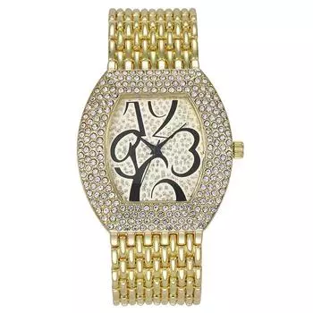 Стильные полностью алмазные цифровые женские часы с большим циферблатом женские часы кварцевые женские часы серебряный