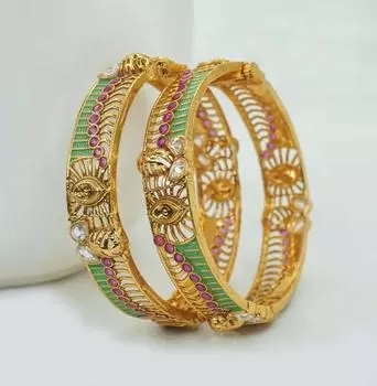 Стильные позолоченные медные браслеты для женщин 2.2 Inches золотой