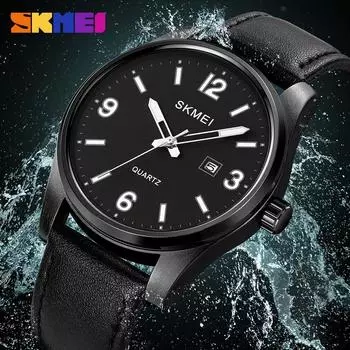 Стильные простые цифровые весы календарь кварцевые мужские часы кожаный ремешок бизнес часы серебряный