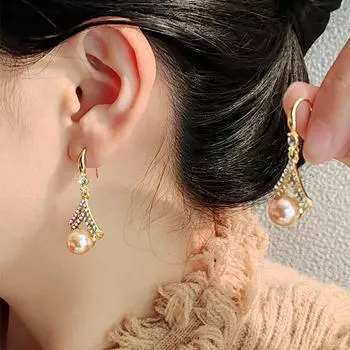 Стильные, простые, изысканные, высококачественные серьги с жемчугом, серьги с жемчугом цвета шампанского.