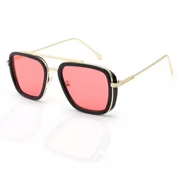 Стильные ретро брендовые солнцезащитные очки для мужчин и женщин UV400 квадратные винтажные металлические солнцезащитные очки в стиле стимпанк