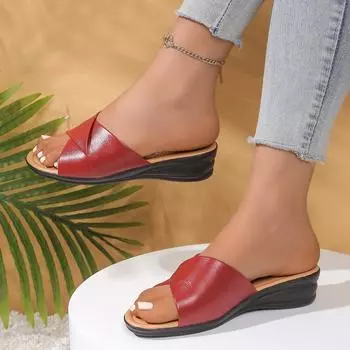 Стильные римские сандалии для женщин. Удобные летние босоножки на танкетке для повседневного ношения. 36 молочный белый