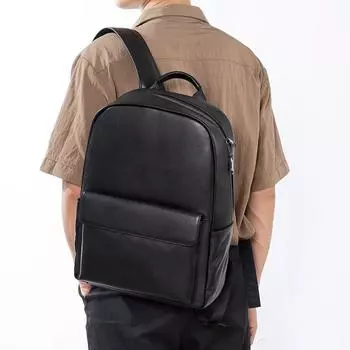 Стильные рюкзаки из натуральной кожи с верхним слоем из натуральной кожи для ежедневных деловых поездок и путешествий, для компьютера чёрный