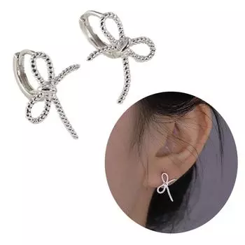 Стильные серьги для ногтей, украшения для ушей, милые серьги с бантом, ювелирные изделия, модные серьги-гвоздики, элегантное украшение для ушей с бантом