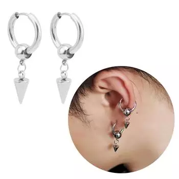 Стильные серьги-подвески с конусными заклепками, уникальные серьги-подвески из нержавеющей стали, модные серьги-клипсы для повседневного ношения A