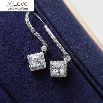 Стильные серьги-подвески, женские аксессуары для церемонии помолвки с блестящими кубическими цирконами, модные женские универсальные ювелирные изделия