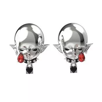 Стильные серьги-пусеты из сплава в виде дьявола, удобные серьги, концертная бижутерия, серьги для повседневной носки, эффектные серьги для повседневной носки 2