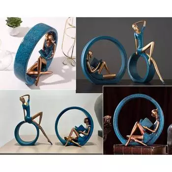 Стильные скульптуры девушек из смолы для домашнего декора (Упаковка из 2 шт., светло-зеленый)