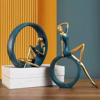 Стильные скульптуры девушек из смолы для домашнего декора (Упаковка из 2 шт.)