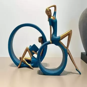 Стильные скульптуры девушек из смолы для домашнего декора (Упаковка из 2 шт., светло-зеленый)