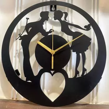 Стильные Современные Классические Настенные Часы | Элегантные 12-дюймовые Настенные Часы для Декора Дома, Офиса, Гостиной, Спальни (Влюбленная пара)