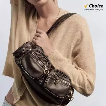 Стильные сумки с ручками в стиле панк для женщин, сумки через подмышки, сумки через плечо для отдыха, женская модная сумка коричневый