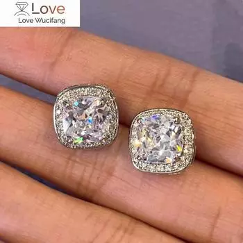 Стильные сверкающие серьги-гвоздики из кристаллов для женщин, свадебные аксессуары с модным дизайном, современные ювелирные изделия в стиле