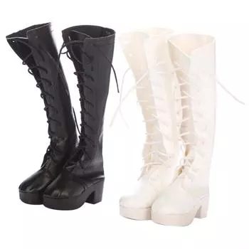 Стильные туфли принцессы, кожаные ботинки, кружевные туфли для куклы 60 см, аксессуары, детская игрушка Q-293 black long shoes