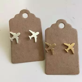 Стильные уникальные женские серьги-гвоздики в форме самолета для девочек, посеребренные серьги в виде самолета, подарки золотистый