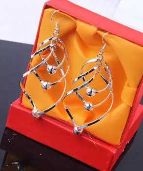 Стильные ювелирные изделия серебряного цвета для женщин, висячие серьги, шикарный подарок