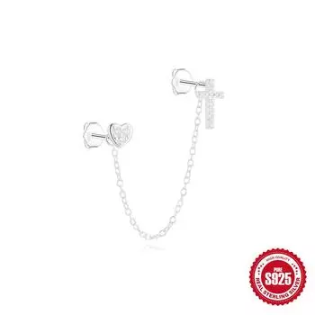 Стильные винтажные серьги-цепочки из стерлингового серебра S925 с кисточками в виде звезд и луны 925 Silver