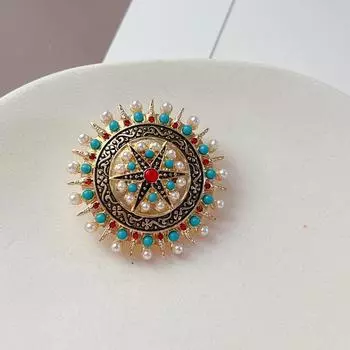 Стильные винтажные серьги в стиле вестерн в средневековом стиле, рельефная брошь в богемном стиле