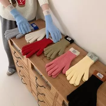 Стильные вязаные перчатки без пальцев: Теплый, совместим с сенсорным экраном, идеально подходит для езды на велосипеде осенью и зимой зелёный