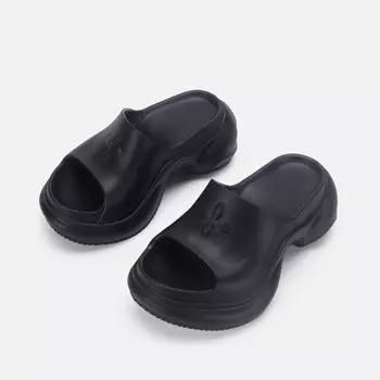 Стильные женские дизайнерские тапочки на толстой подошве 35 чёрный