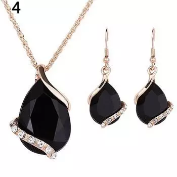 Стильные женские колье-цепочка со стразами, ожерелье, серьги, комплект ювелирных изделий