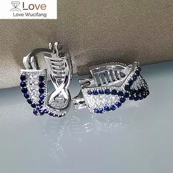 Стильные женские нежные серьги-кольца с ослепительным цирконием, модные женские аксессуары для помолвки с изысканным дизайном