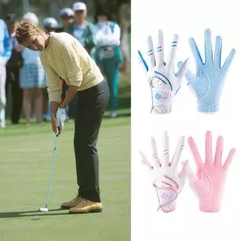 Стильные женские перчатки для гольфа, не герметичная застежка-лента 20 розовый/белый