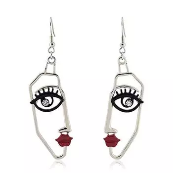 Стильные женские серьги-подвески в форме лица - выразите свое мнение с помощью этих уникальных сережек-подвесок