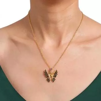 Стильные женские стразы кулон-бабочка-цепочка ожерелье вечерние ювелирные изделия подарок