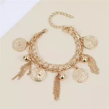 Стильные золотые и серебристые браслеты с бусинами, классический металлический браслет-цепочка, сверкающие различные подвески, браслет silvery