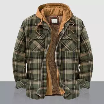 Стильный 3D-узор, сохраняющий тепло, темперамент, клетчатая рубашка на шнуровке, куртка, уличная одежда, мужское пальто 2XL темно-синий