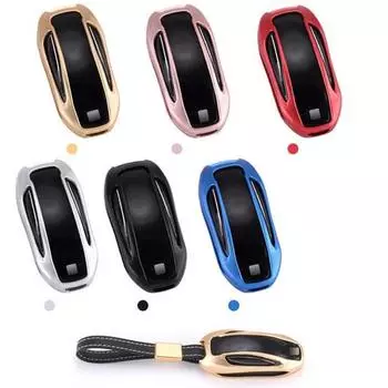 Стильный алюминиевый сплав авто брелок чехол держатель для модели Tesla чёрный