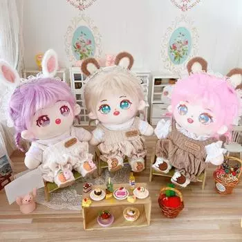 Стильный аксессуар Сладкий наряд Мягкий Симпатичный подтяжка Брюки 20см Хлопок Идол Кукла Одежда Человеческая одежда светло-коричневого