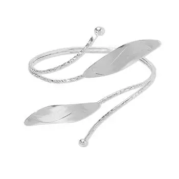 Стильный браслет-кафф на руку с цветком/листом, модная металлическая цепочка на руку, открытые браслеты-каффы, украшение, популярные женские аксессуары T1 белый