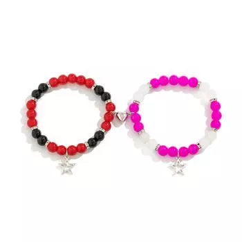 Стильный браслет-шарм с подвеской-звездой, модный браслет из бусин, шикарное украшение на запястье, модный аксессуар на каждый день 8