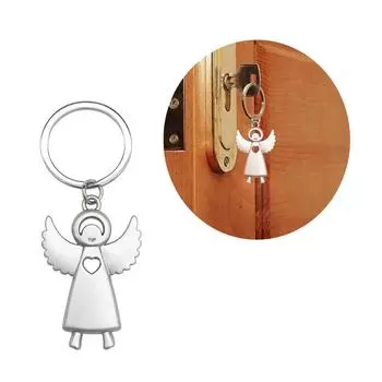 Стильный брелок-ангел-хранитель, серебряный металлический кулон, брелок-талисман на удачу, ремешок для мобильного телефона для водителей B