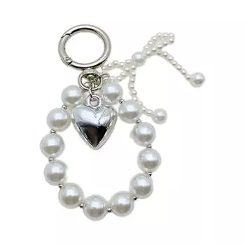 Стильный брелок-бантик с искусственным жемчугом, кулон-бабочка для женских сумок и рюкзаков, красочный брелок для сумки, украшение серебряный