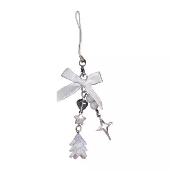 Стильный брелок для сумки в виде бабочки, модный брелок с бантиком, подвеска для телефона, брелоки, крутой брелок, акриловый материал для вечеринки, на каждый день белый