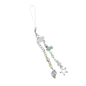 Стильный брелок-подвеска с бусинами, брелок на морскую тематику, шарм для сумки, рыба, ракушка, морская звезда, аксессуары для ремешка для мобильного телефона зелёный