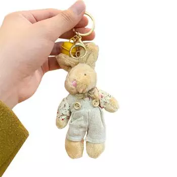 Стильный брелок с плюшевым мишкой-подвеской. Милый брелок для ключей для женских кошельков, сумочек и рюкзаков. 5