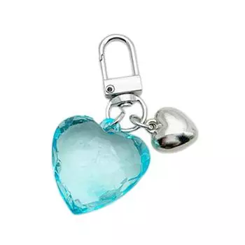 Стильный брелок в форме сердца с любовью, привлекающий внимание, акриловый брелок для ключей, украшения для сумки, модная металлическая подвеска для рюкзаков синий