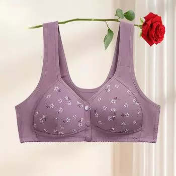 Стильный бюстгальтер с пряжкой спереди, женский, с принтом, без стального кольца, с широкими бретелями, жилетного типа, новый, большого размера 36/80