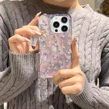 Стильный чехол для iPhone из пряжи Pink Rose Feather для Apple 12/11/13/14 Pro Max Apple 14