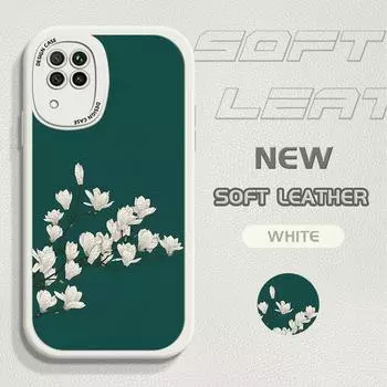 Стильный чехол для телефона из искусственной кожи с рисунком цветов и растений для iPhone 15 14 13 12 Pro Max Samsung Galaxy S23 Ultra S20 FE A52 Redmi Xiaomi POCO Мягкий чехол Samsung A03